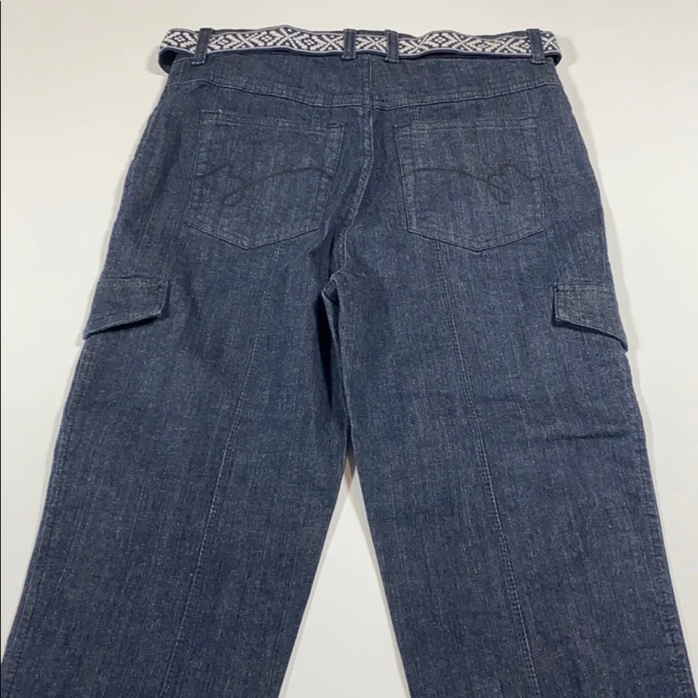 Gloria Vanderbilt SZ 8 Belted Blue Denim Jeans Capri New. D22 - Picture 5 of 12